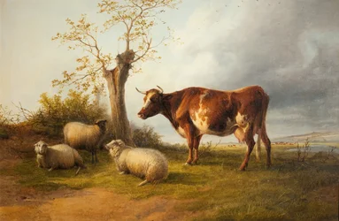 Vue dans la vallée de Stour avec vache